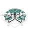 Flash Furniture Creekside Round Outdoor Picnic Table, Green Top/Seat, Black Frame, Mesh Metal Top, 46 in SLF-EMR-46-GN-GG - alternate 8